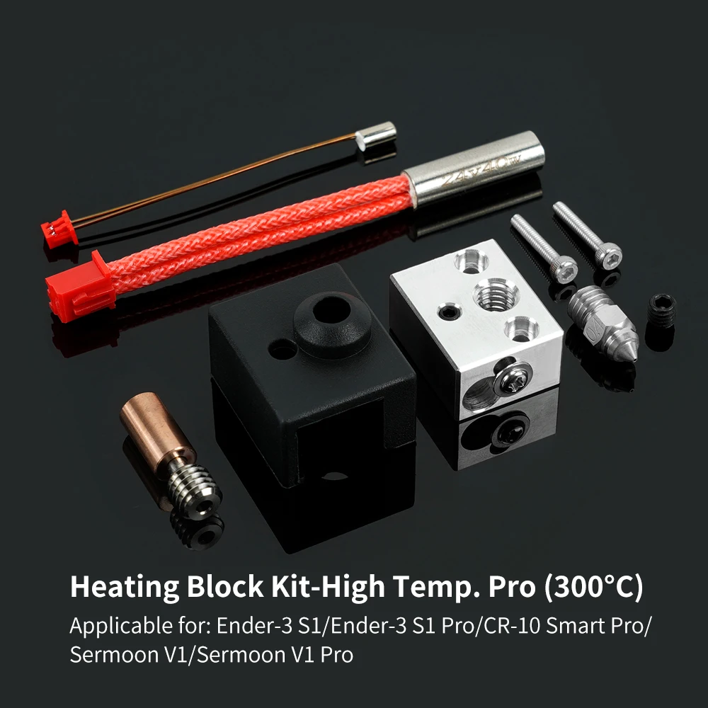 CREALITY High Temperature Pro Heating Block Kit for Ender-3 S1 CR-10 Smart Pro Printer Equipped with Sprite Extruder