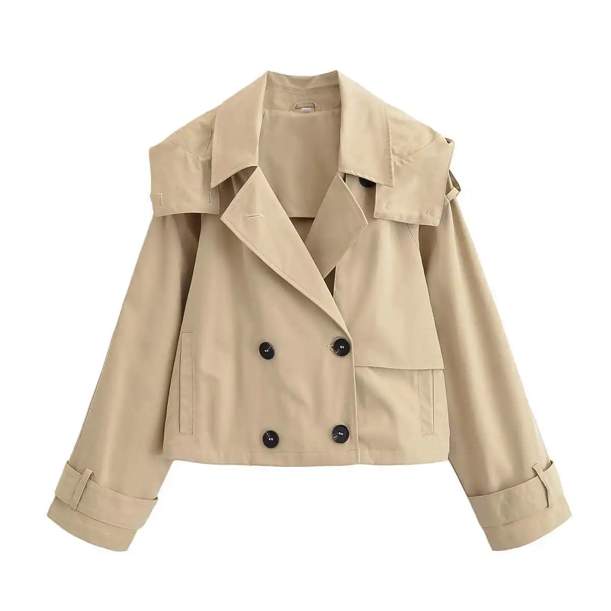 Nueva Chaqueta Corta de Moda Urbana de Verano con Capucha, Prenda Exterior Tejida para Mujer, Estilo Casual Cómodo, Poliéster