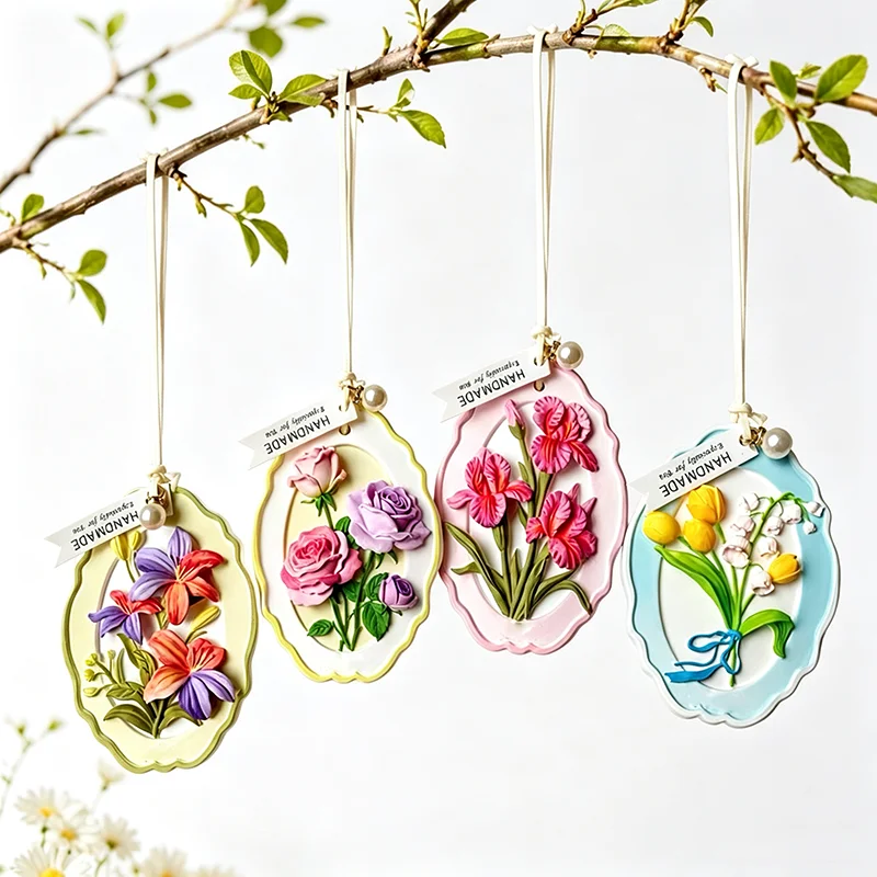 Iris Rose Lily Of The Valley Flower Silicone Wax Sachet Scented Tablets Mold For Car Bathroom Keychain Epoxy Crafts Decoration