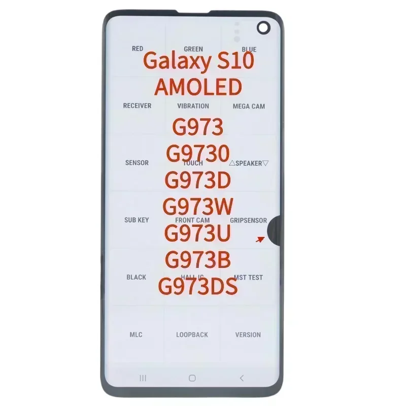 Super AMOLED LCD Display for Samsung Galaxy S10, Touch Screen Digitizer Assembly, 100% 6.1 