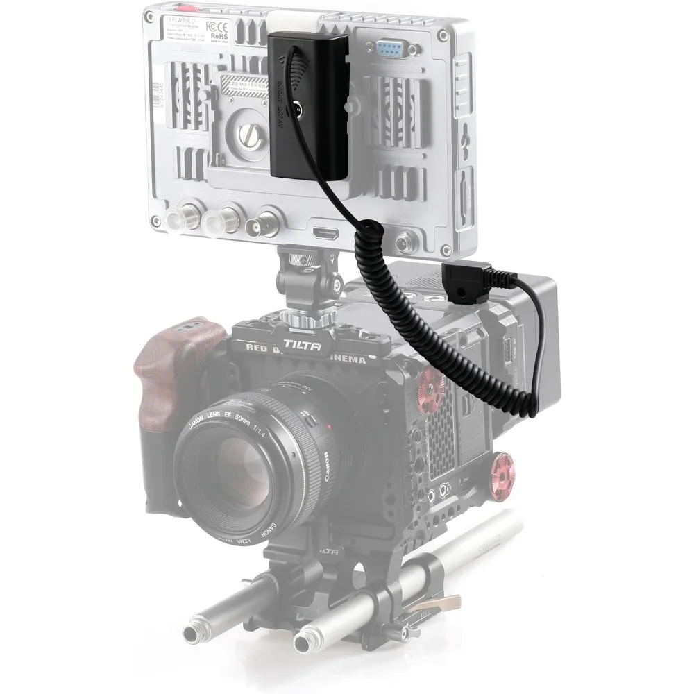 

Alvin's Cables NP F550 Dummy Battery to D-Tap Coiled Power Cable for Sony NP F550|F570|F970 |Atomos Ninja V Monitor Upgraded