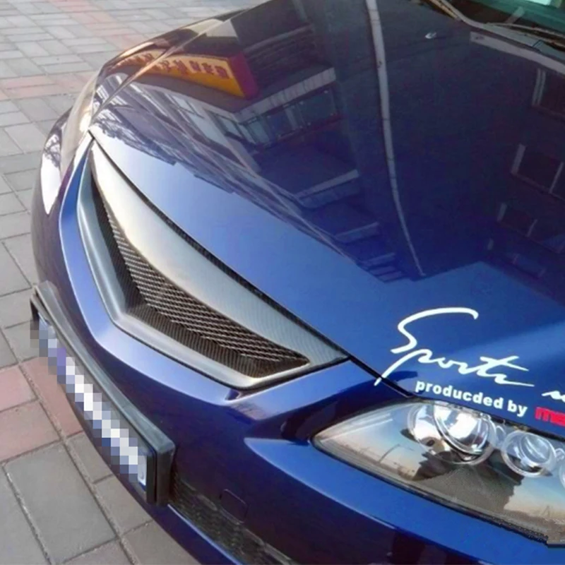 For Car Grille OLD Mazda 6 Front Bumper Grille Splitter Upper Grill Cover Protector ABS Plastic Mazda6  Accessories 2003-2013