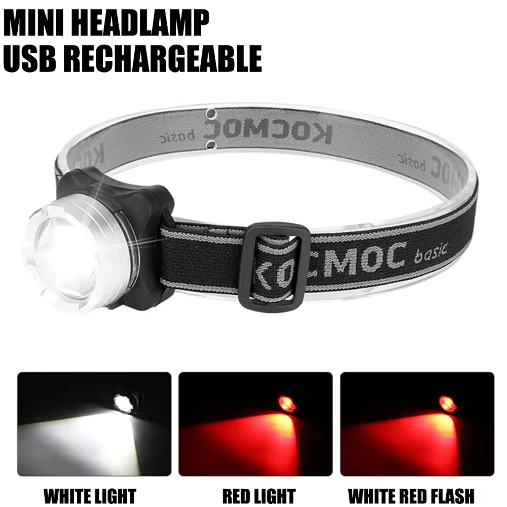 Rechargeable LED Headlamp,Bright Waterproof Flashlight,Hands-Free Work Light,Camping Hiking Fishing,Emergency Lantern,Gift Set