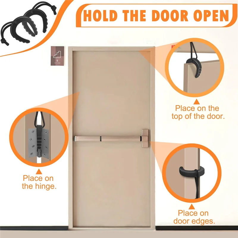 A44U 4 Pack First Responder Door Stops Door Jam For Law Enforcement Door Stoppers Wedge Door Stopper Black