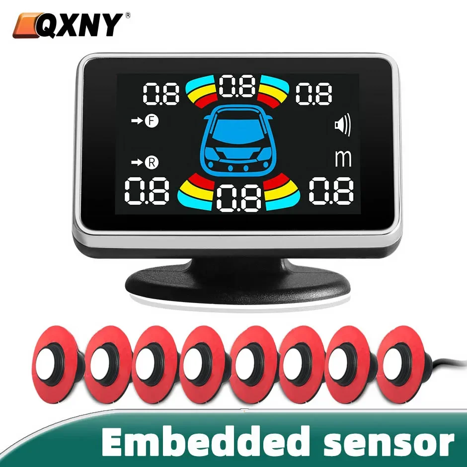 

Parking 8 Sensors 16.5MM Plane Car Reverse Backup Radar Parktronic for Bumper Adjustable Depth Digital Display Obstacle Distance