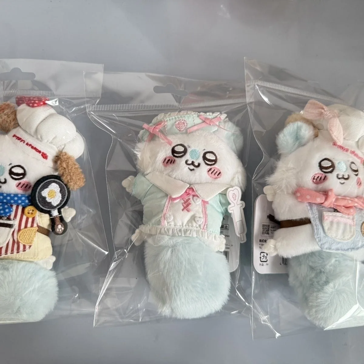 Kawaii Momonga Chiikawa Plush Pendant - Cute Chef/Nurse Doll Gift for Girls Birthday Dressing Version Anime Collectible