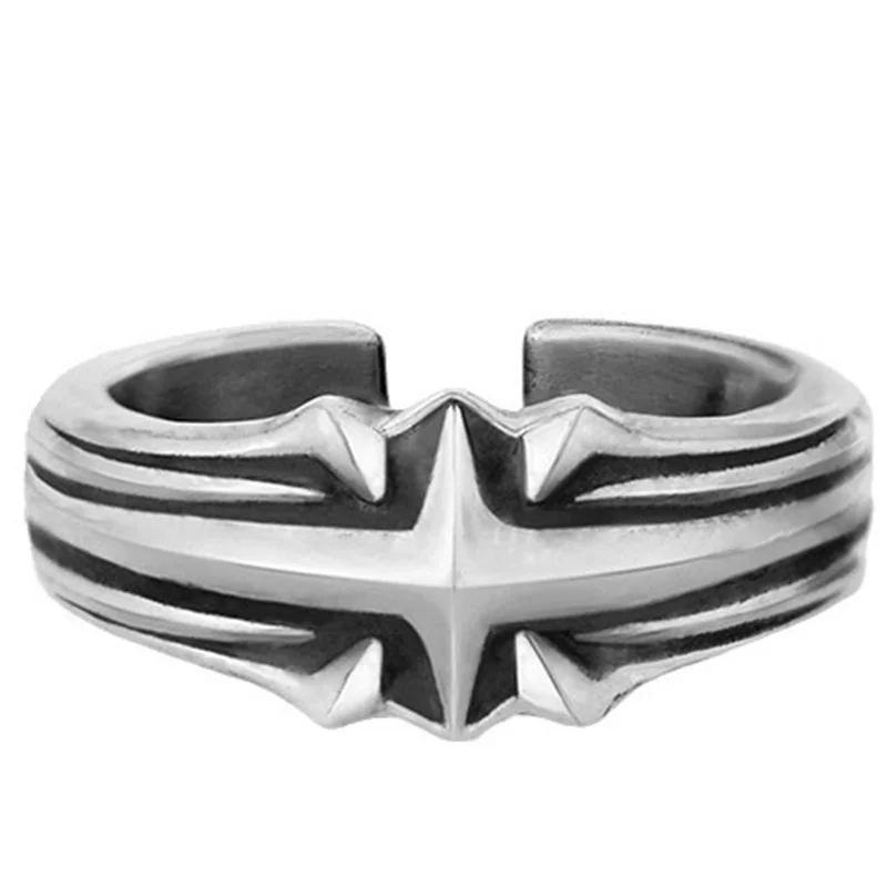 Men's Vintage Relief Star Ring, Open Size