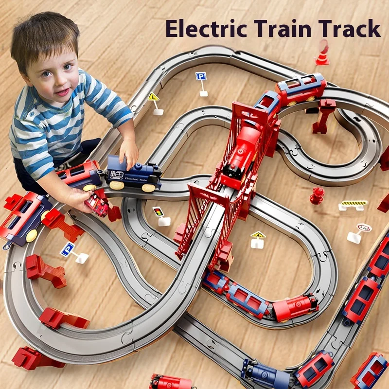 BEJESS elektrische hogesnelheidstreinset met 90 cm rails, realistisch kogeltreinsimulatiemodel, STEM educatief verjaardagscadeau