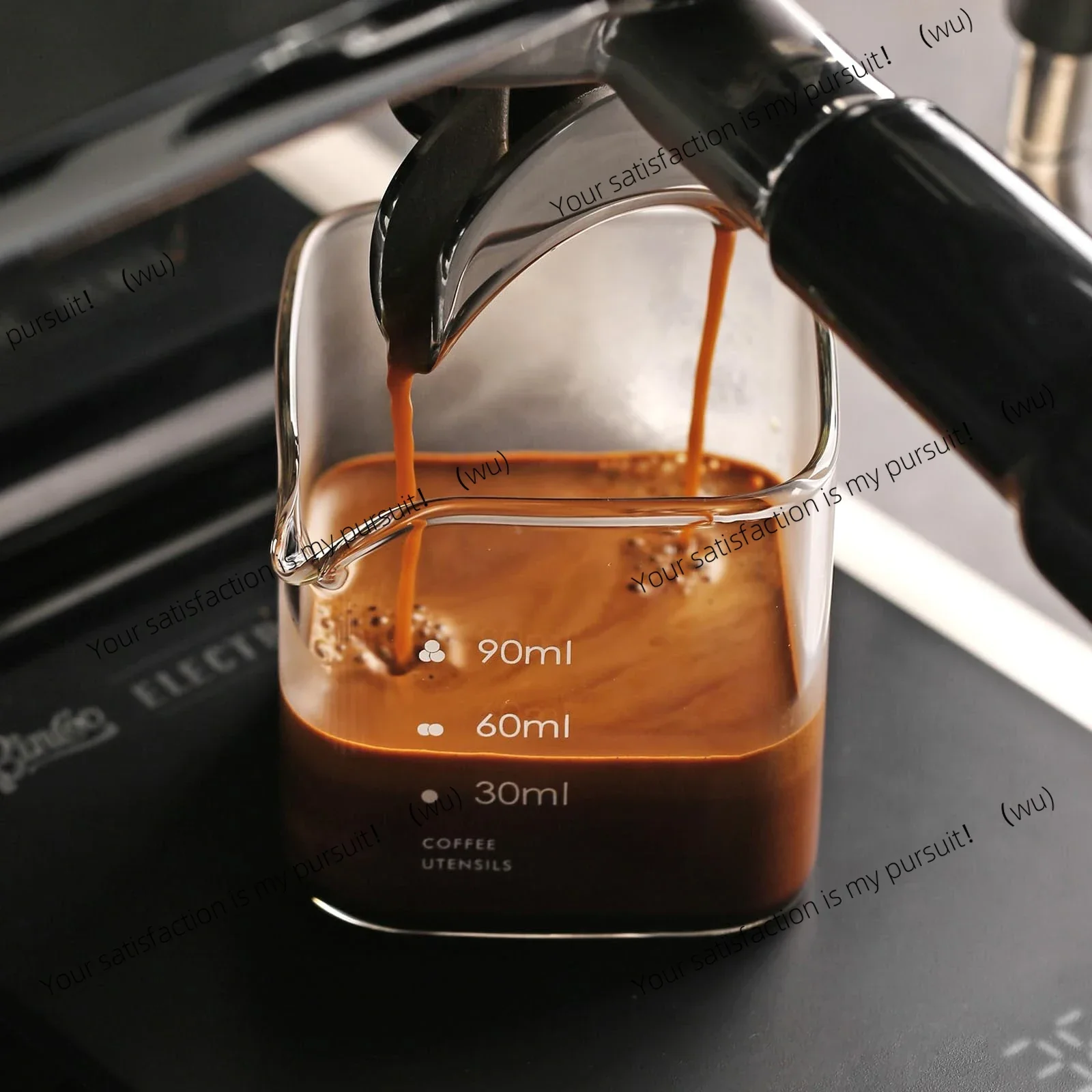 Single Spouts Measuring Triple Pitcher Milk Cup 90/120ML Espresso Shot Glasses Parts Clear High Borosilicate Glass Mug