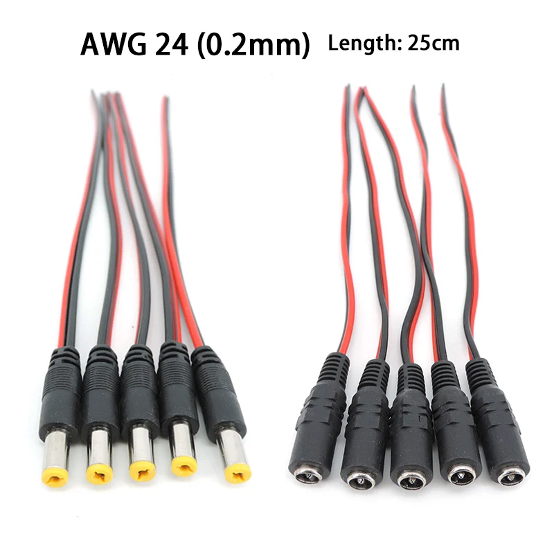 DC 12v Extension Cable Male Female Connectors Plug Power Cable cord wire for CCTV Cable Camera LED Strip Light Adaptor 2.1*5.5mm