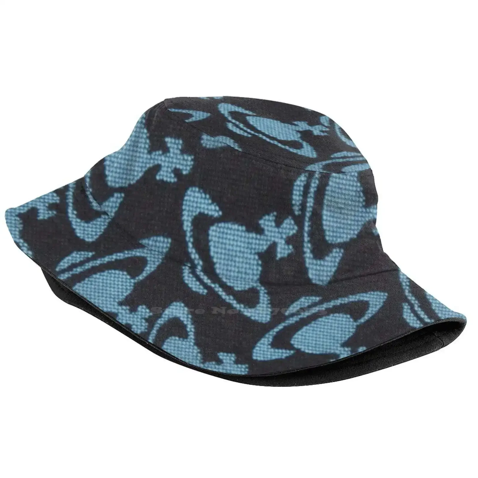 Causal Cap Buckets Hat Squiggle Pattern Punk British Fashion Design Retro Abstract Uk Luxury Liner Squiggly