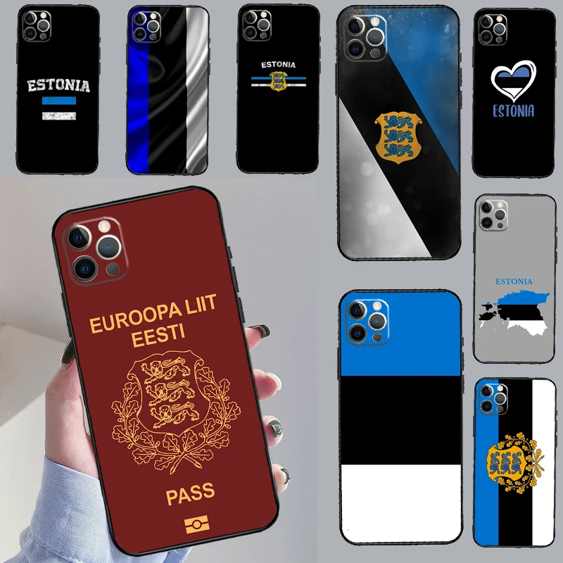 Estonia Flag Case For iPhone 12 11 13 14 15 Pro Max Mini XR X XS MAX 5S 7 8 Plus SE 2022 SE 2020 Cover