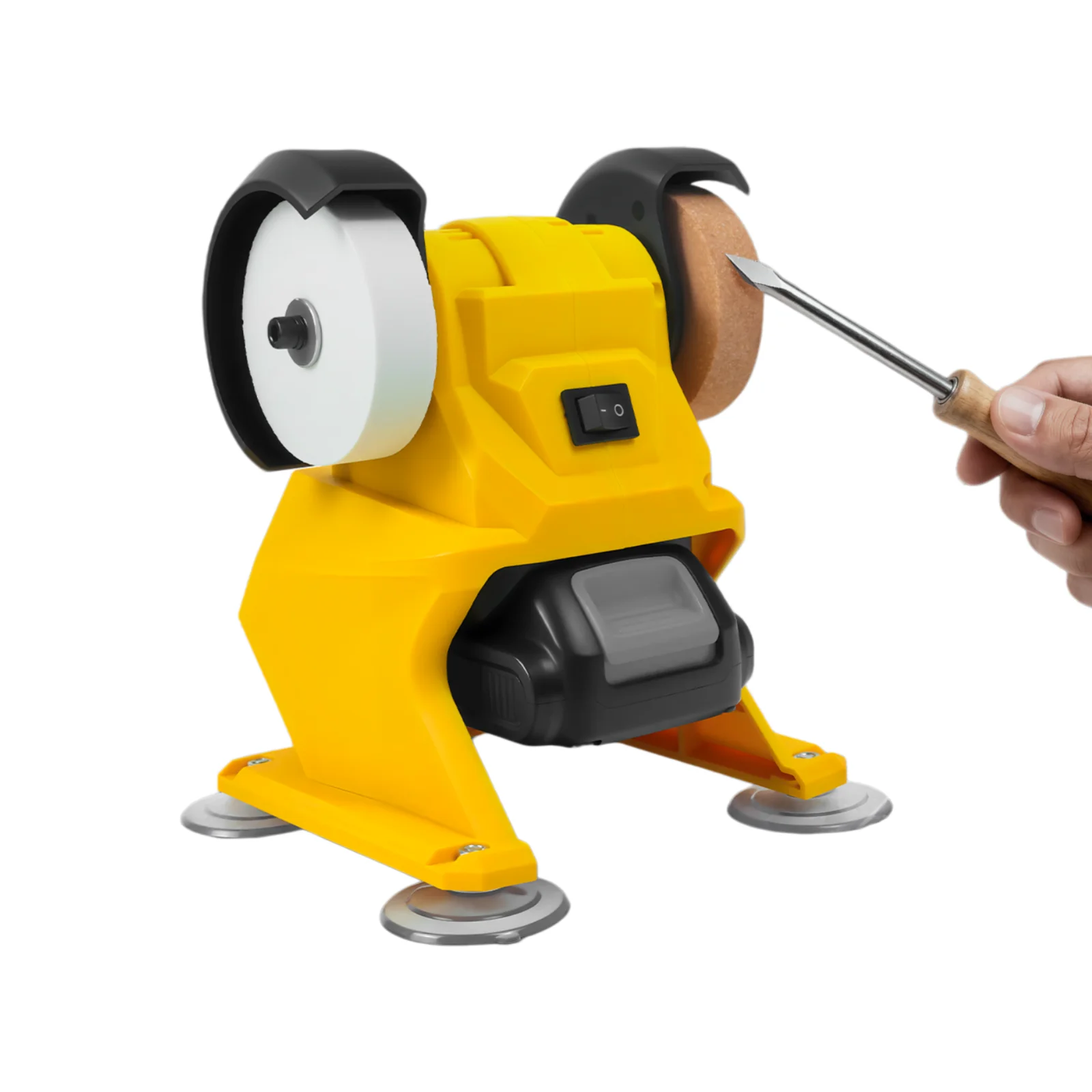 

Беспроводная настольная шлифовальная машина 250 Вт, электрическая двойная шлифовальная машина для полировки металла, удаления ржавчины, обработки камня и ножей, совместимая с аккумулятором Dewalt 20 В.