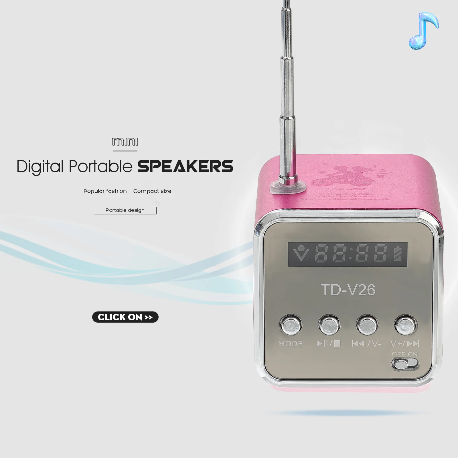 Mini altavoz digital portátil de música MP3/4 con reproductor de disco micro/USB (verde)