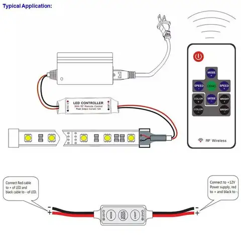 12V LED डिमर कंट्रोलर 11की DC 5V 12V 24 V RF वायरलेस रिमोट कंट्रोल LED स्ट्रिप लाइट के लिए सिंगल कलर इंटेलिजेंट मेमोरी 10 best sales 12v लाइट डिमर - №5