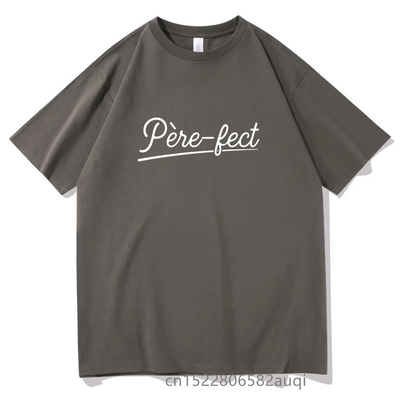 Pere fect Harajuku Letter Creative Print T Shirt Men 2022 Summer Cotton Short Sleeve Fathers Day Clothes