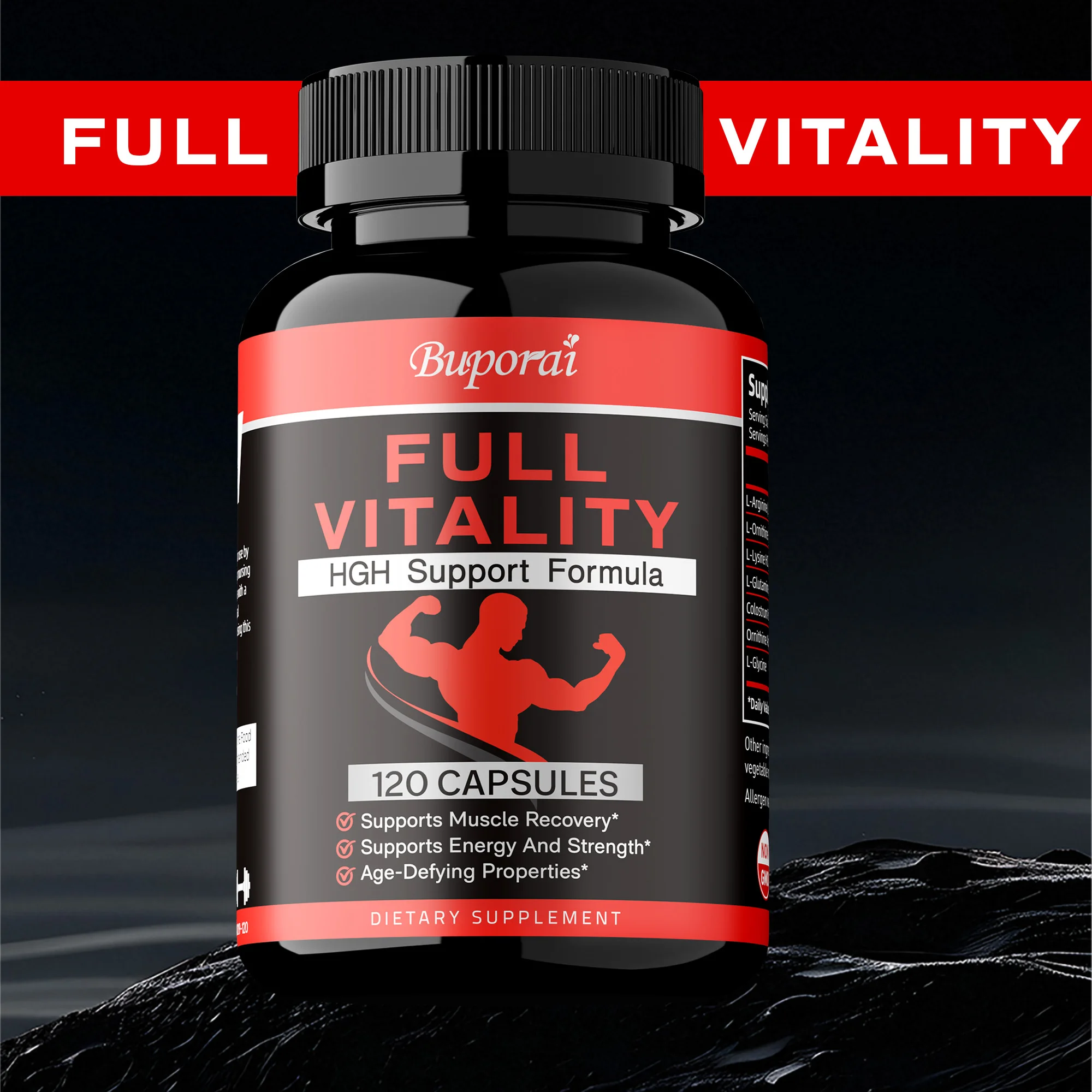 

Full Vitality HGH Supplement - Anti-aging, Natural Energy and Endurance, Promotes Muscle Growth & Recovery, Boost Vitality