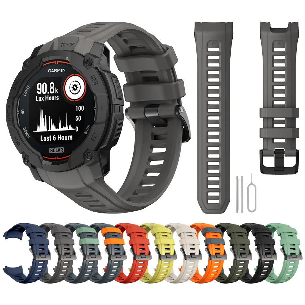 22mm 26mm Silicone Watch Band For Garmin Instinct 3 50mm 45mm Instinct3 Sports Strap Bracelet 1:1 Replacement Accessories