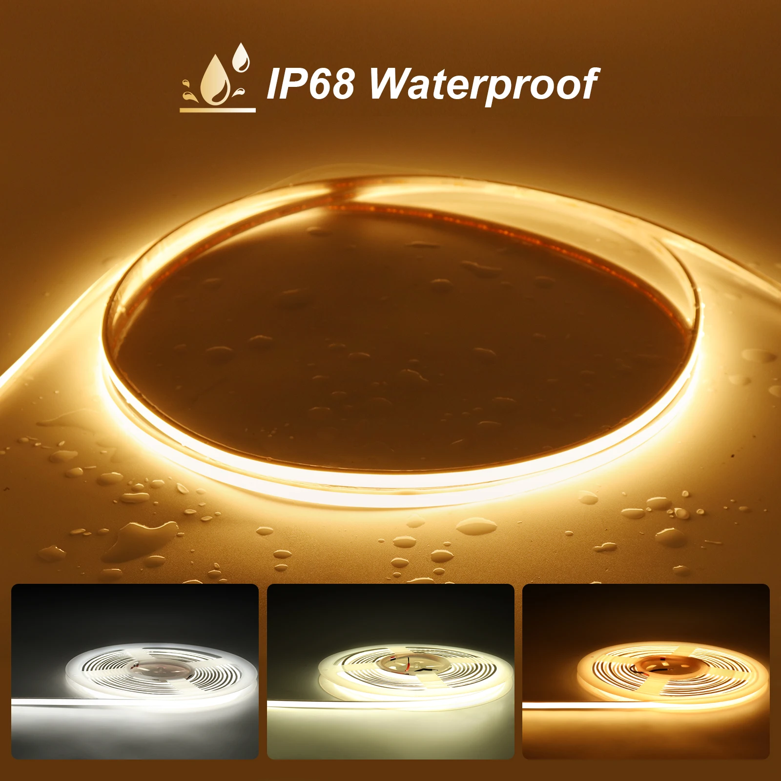 

5mm 10mm Waterproof COB Strip Light IP68 Kitchen LED Strip Flexible Ribbon LED Tape 3000K 4000K 6000K Outdoor Garden LED Strip