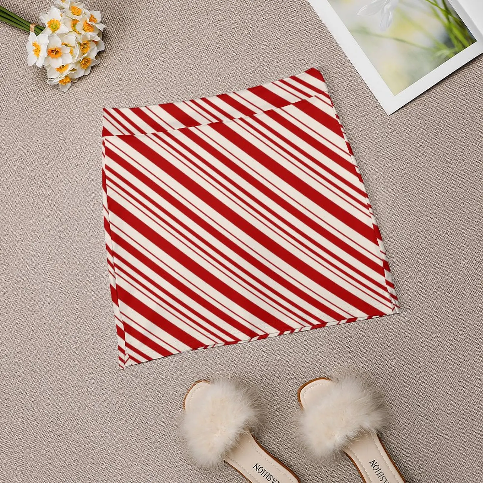 Candy Cane Christmas Mini Skirt women clothing 2024 new arrivals luxury women skirts