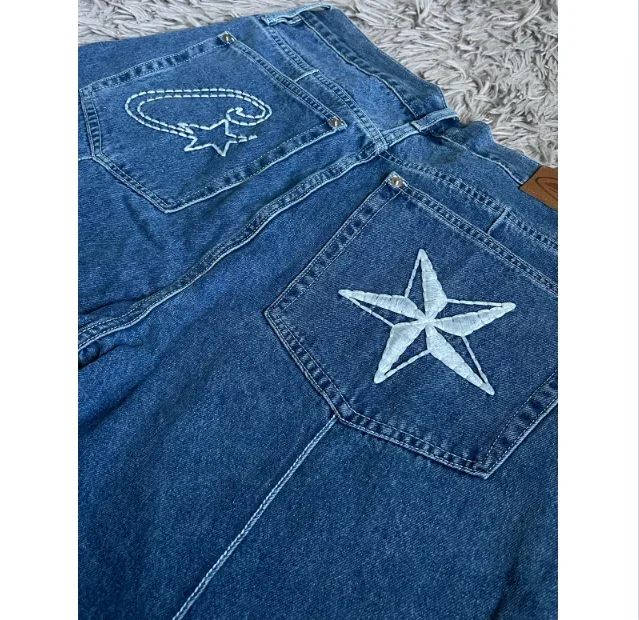 Cortez-pantalones cortos Cargo para hombre, Shorts de mezclilla personalizados con patrón de estrellas de los años 2000, estilo Rock Hip Hop, Retro, ropa informal de calle