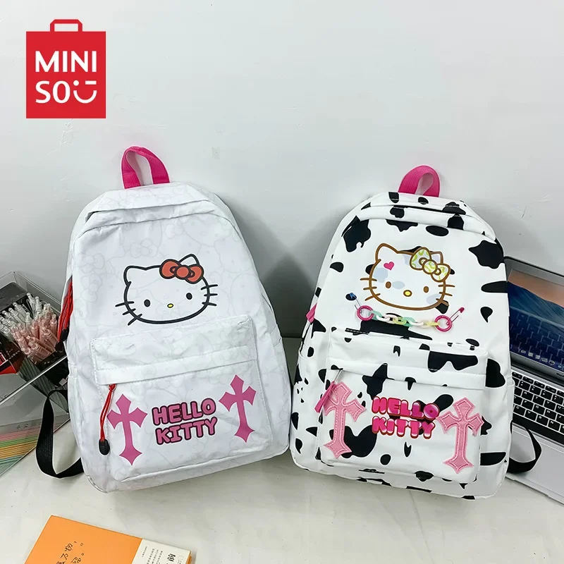 Patterned Cartoon Hello Kitty Backpack Girls Instagram Japanese Campus Large Capacity Student Storage Versatile White New Style