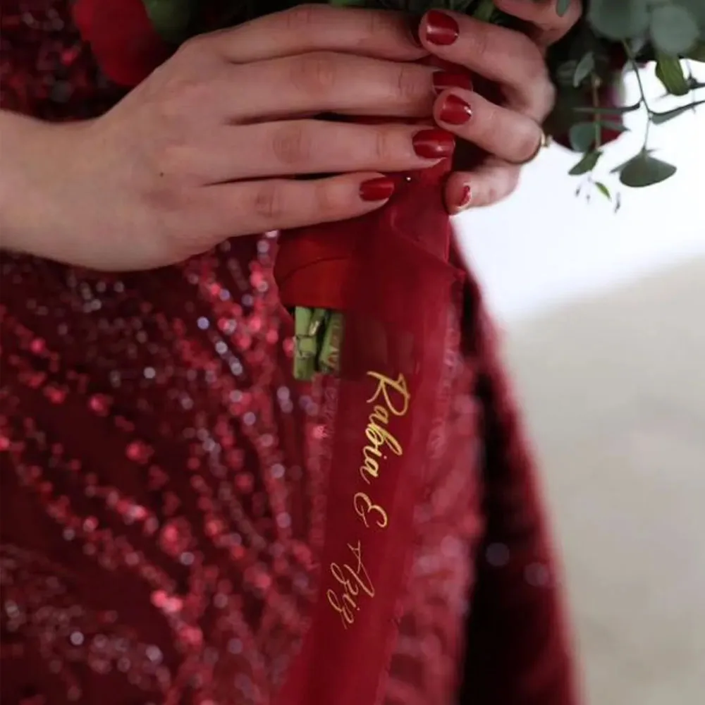 شخصية مخصصة باقة الزفاف الشريط هامش حفل الزواج ، رائعة لتغليف الهدايا ، ديكور الزفاف ، دش الزفاف