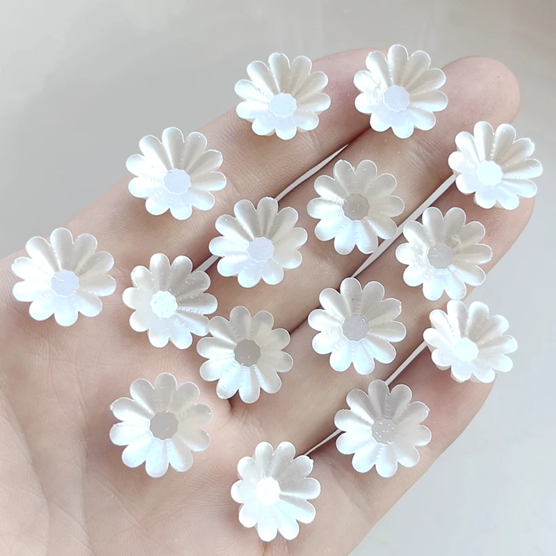 20pcs/lot17mm acrylic spacer pearl white flower holder for jewelry making discovery accessories DIY decorative pieces