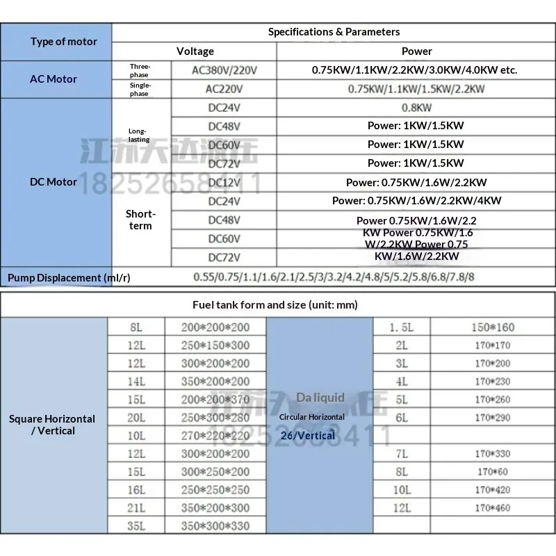 Power Unit/double-acting Hydraulic Station/12V 24V 2200W Hydraulic Pump/electric Oil Pump/oil Cylinder/hydraulic Oil Pump Motor