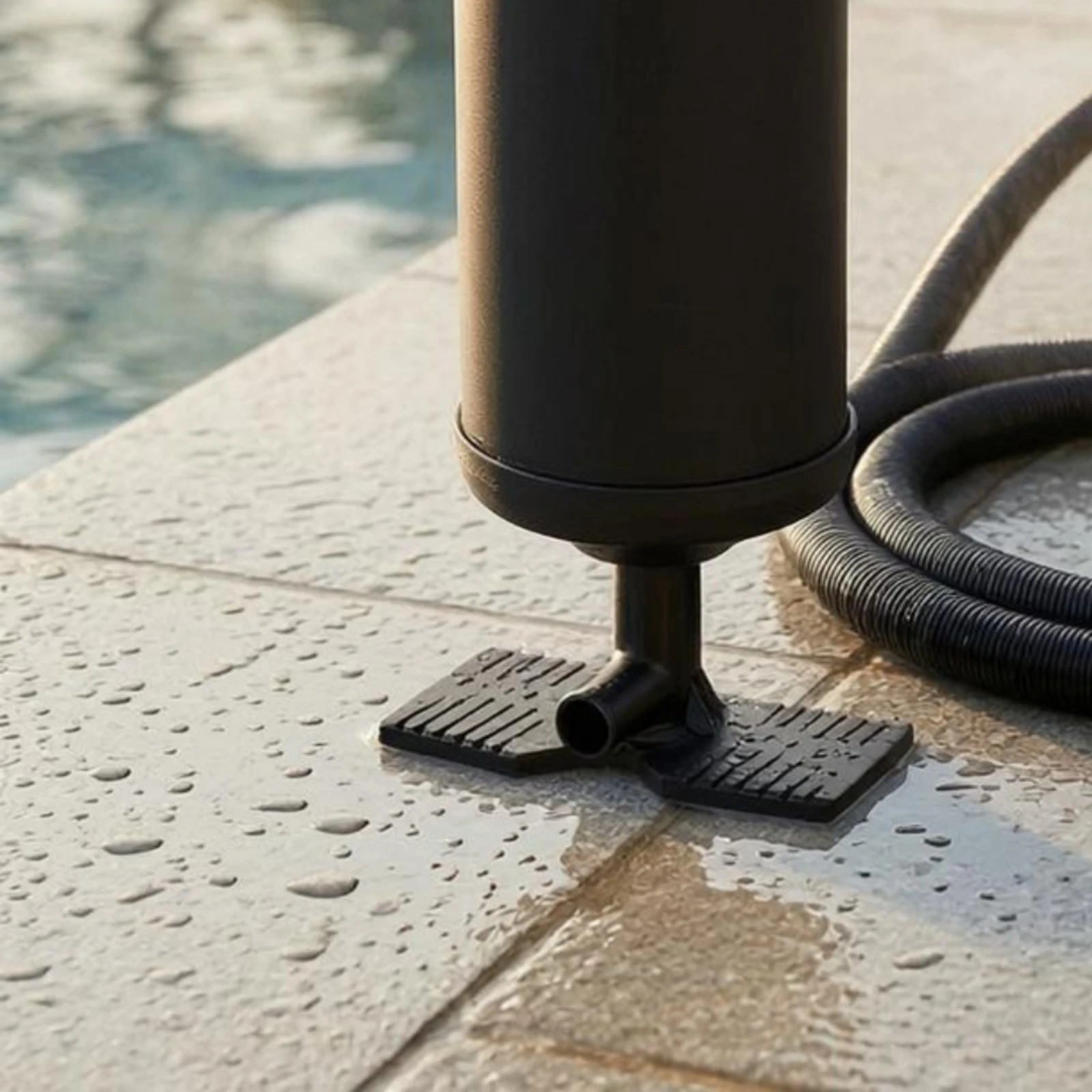 Manual Air Pump Corrugated Hose Hand Pump Inflator Mini Inflator Stable Base Outdoor Equipment Portable