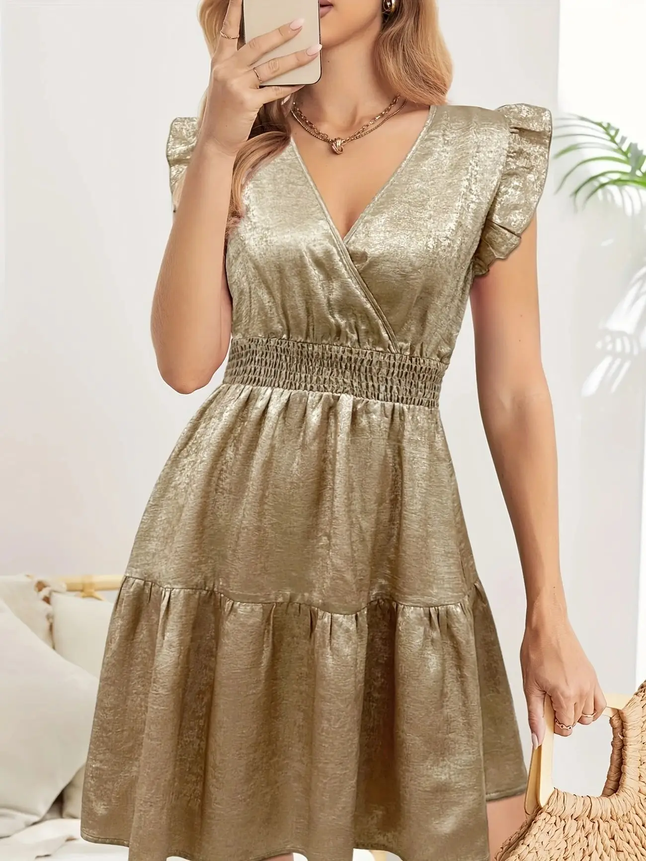 Sister Star da donna, comodi, casual, sexy, stampati floreali, con scollo a V, maniche corte, per feste, accattivanti abiti corti