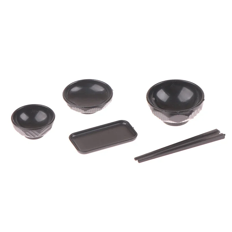 Juego de vajilla de comedor a escala 1/12 para casa de muñecas en miniatura con kit de plato de simulación