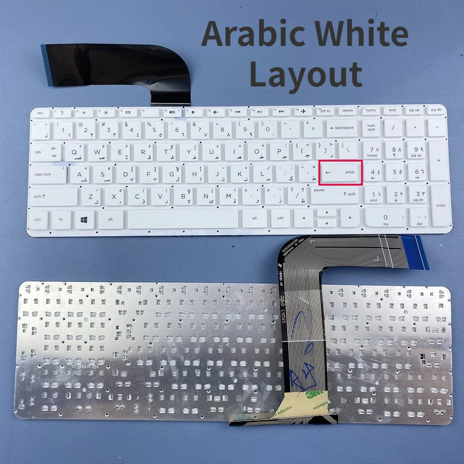 Arabic Swiss White Laptop Keyboard For HP 15-P 15-K 15-V 15T-K100 200 15Z-P000 17T-F 17-K 17Z-F 17-F Series AR SW Layout