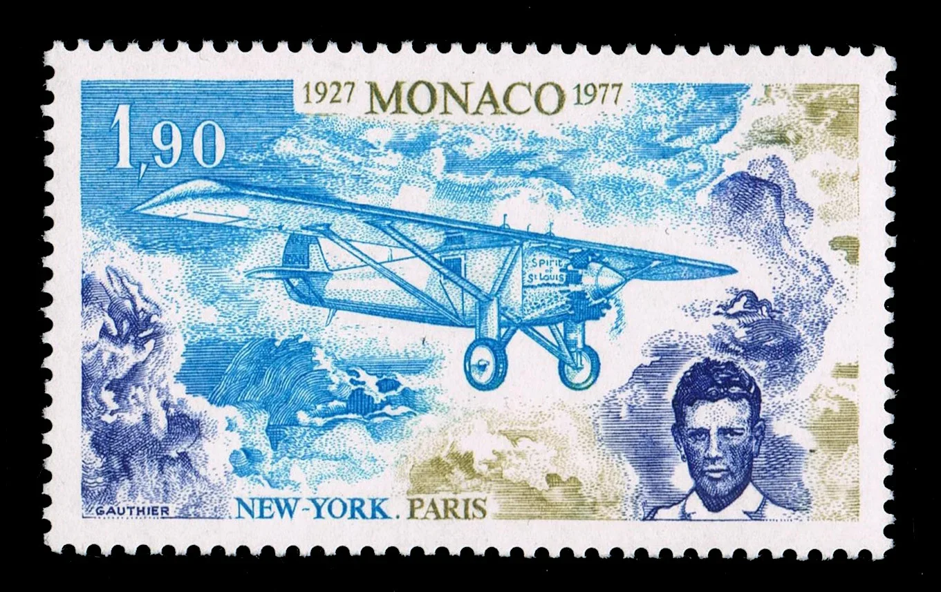 1Pcs/Set New Monaco Post Stamp 1977 Lindbergh Flew Across The Atlantic Sculpture Stamps MNH