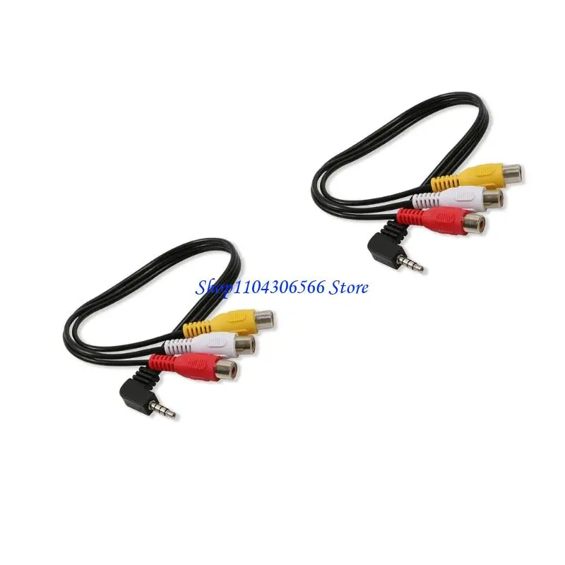 02DD 3.5mm to 3RCA Audios Cable for Home Theater Neat Cable 25cm