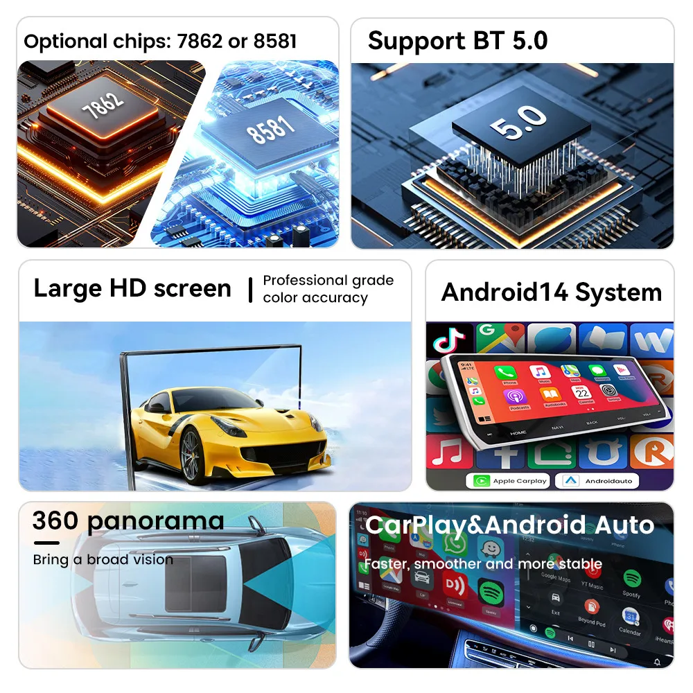 12.3 بوصة أندرويد 14.0 واي فاي CarPlay مشغل راديو السيارة GPS نافي لفيراري 458 2011-2016 AutoRadio الوسائط المتعددة DSP ستيريو HeadUnit #4