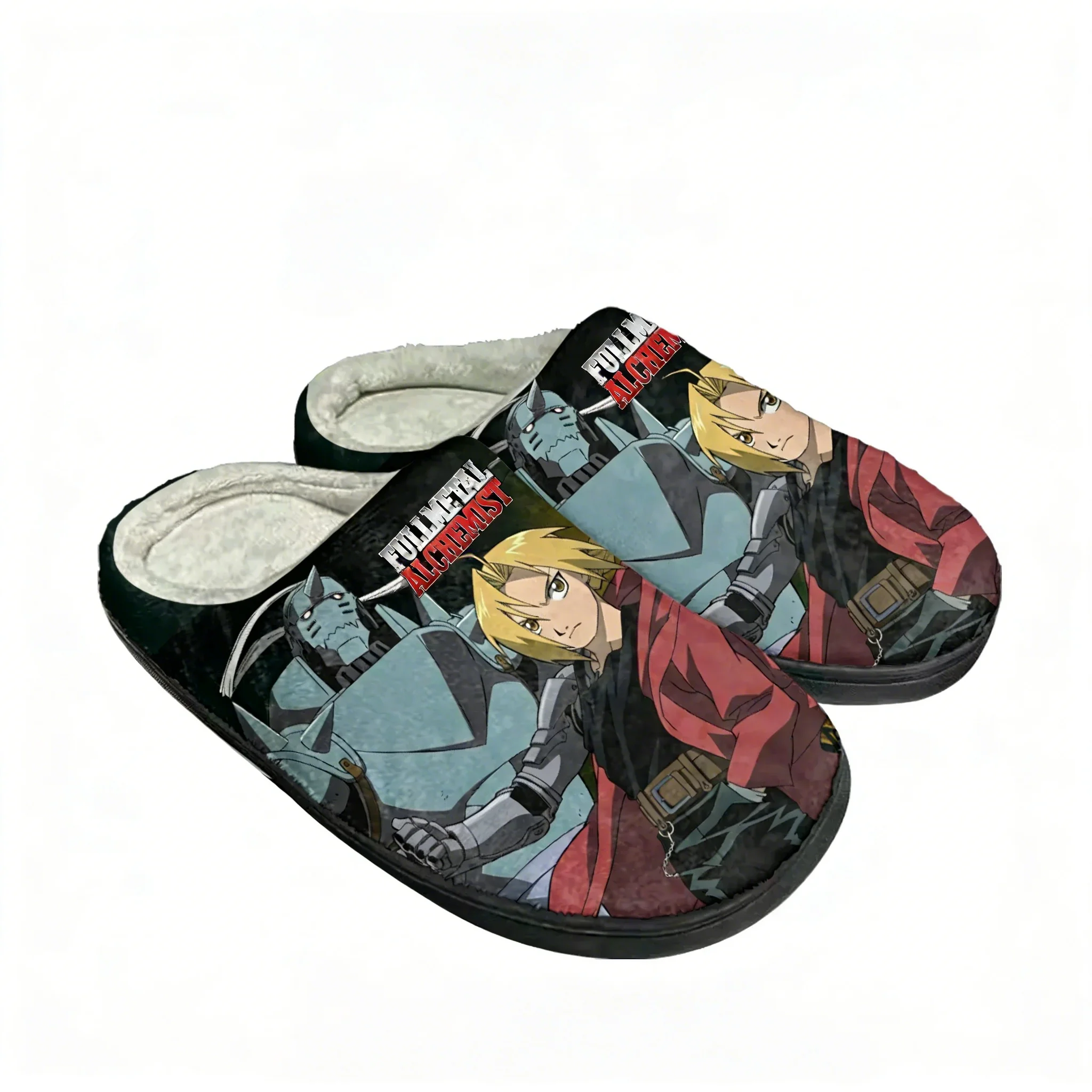 

Fullmetal Alchemist Home Cotton Slippers Men Women Edward Elric Plush Bedroom Casual Keep Warm Shoes Custom Thermal Slipper