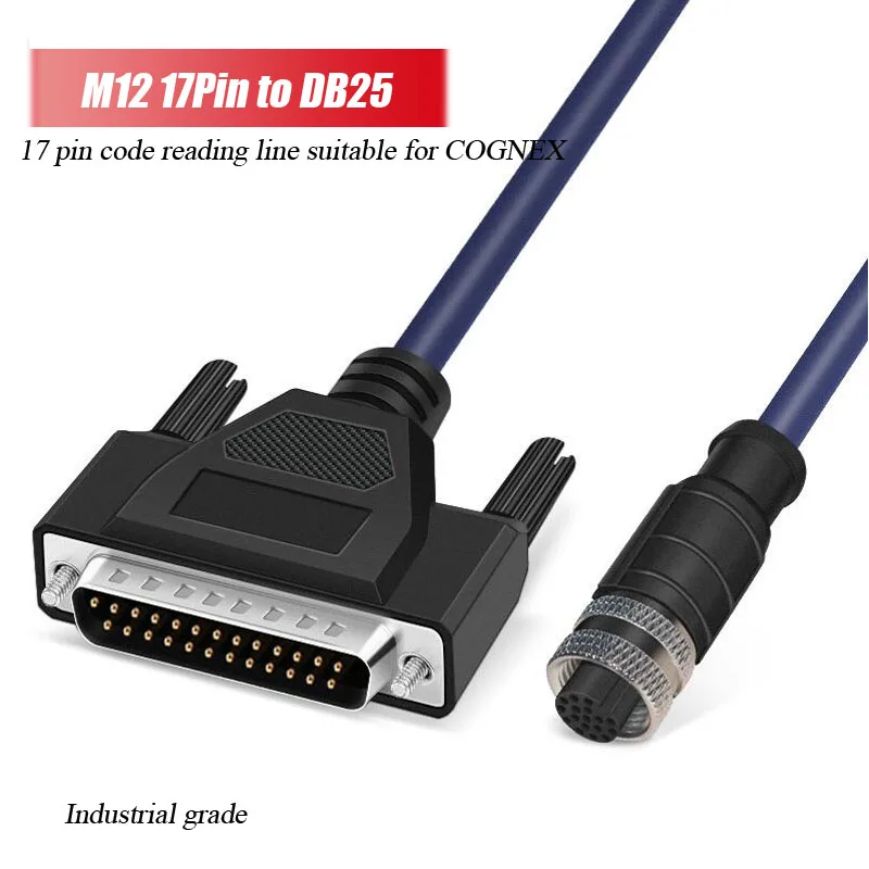 Waterproof M12 to DB25 Connecting Wire IP67 Shielded 17Pin Aviation Plug Code Reading Line 17 Core Female Coding Sensor CAB-DS01