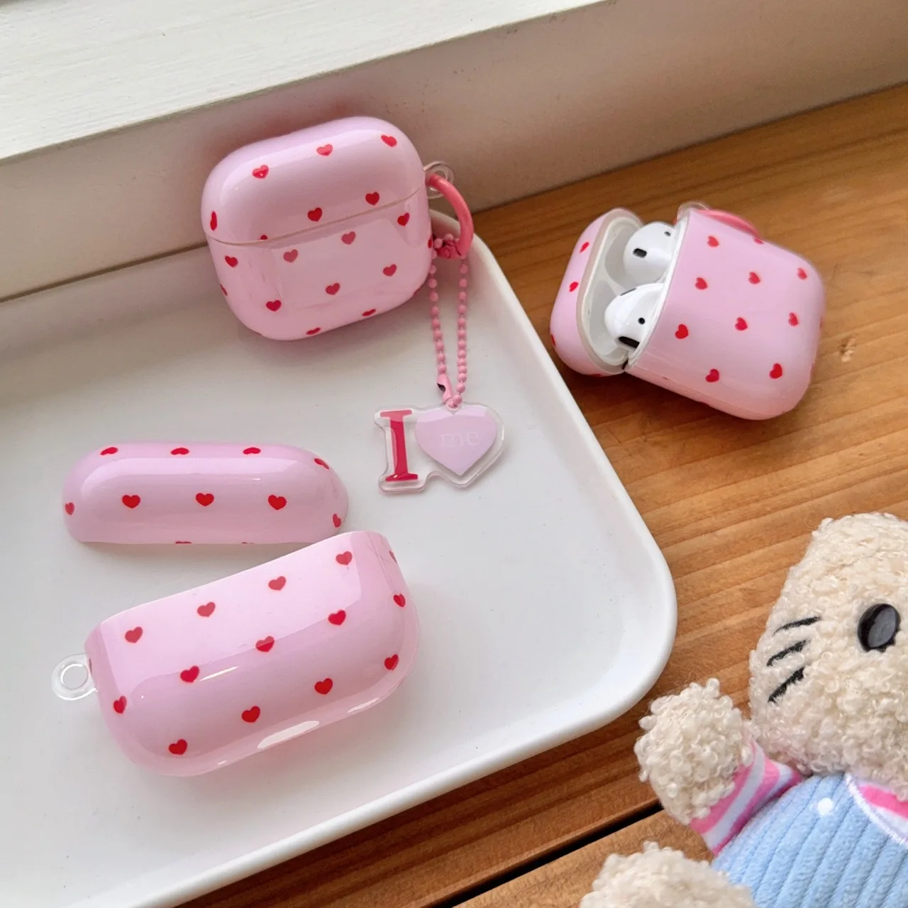 Coreano bonito kt gato fone de ouvido caso adequado para airpods 4 3 2 1 airpods pro 2 4 fones de ouvido com charme kawaii funda