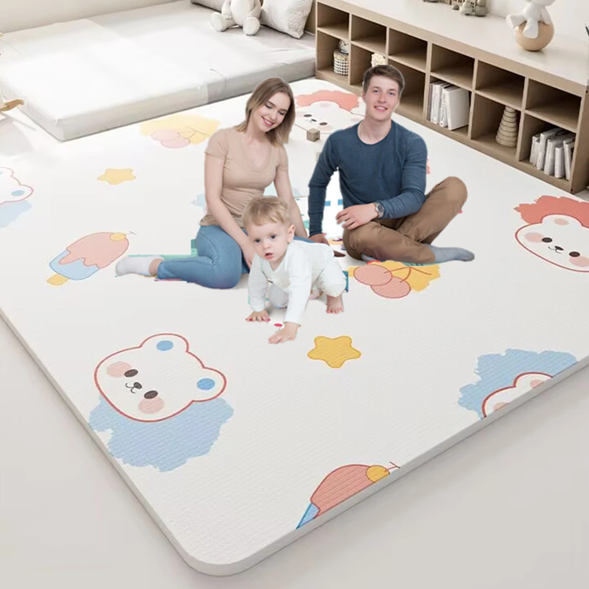 

200x180cm Non-toxic Baby Game Mat for Children's Safety Rug EPE Baby Activity Gym Baby Crawling Play Mats Carpet Folding Sending