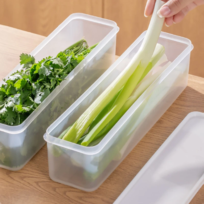 Refrigerator Storage Boxes Cold Storage Crisper Sealed Fridge Organiser Scallions Fresh Box Food Container