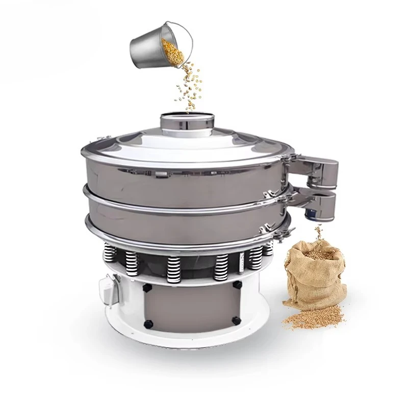 Industrial Circular Vibro Sifter Multi Layer Grain Grading Screen Electric Rotary Vibrating Sieve Powder Separator Machine