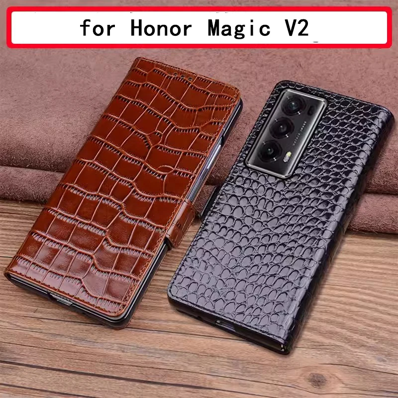 

Роскошный чехол из натуральной кожи для Huawei Honor Magic V2, деловой флип-чехол для телефона Funda Honor MagicV2 Fundas, кожаный чехол capa.