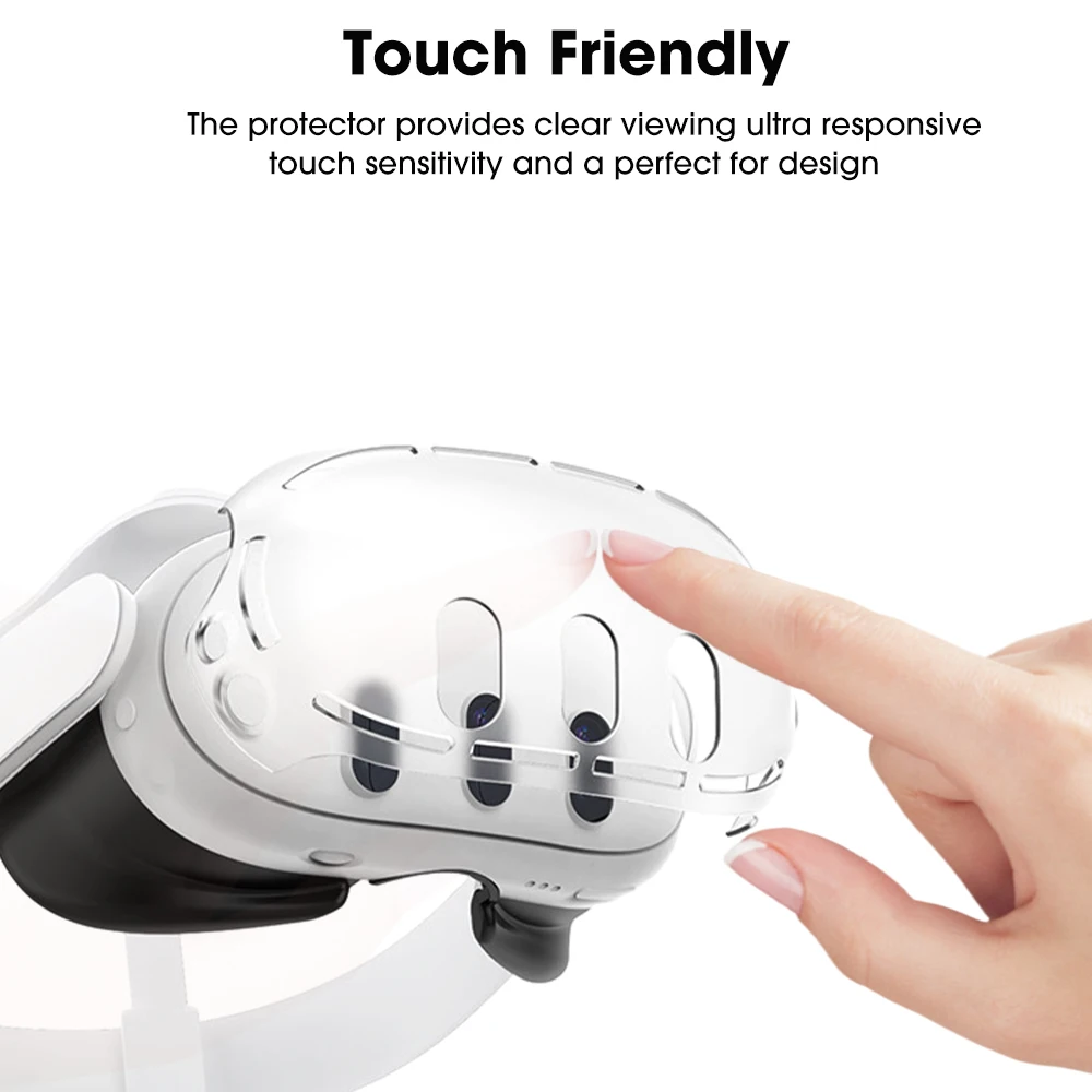 Silicone Transparent Protective Case For Meta Quest 3 VR Front Face Clear Protector Cover Anti Shock Shell For Meta Quest3
