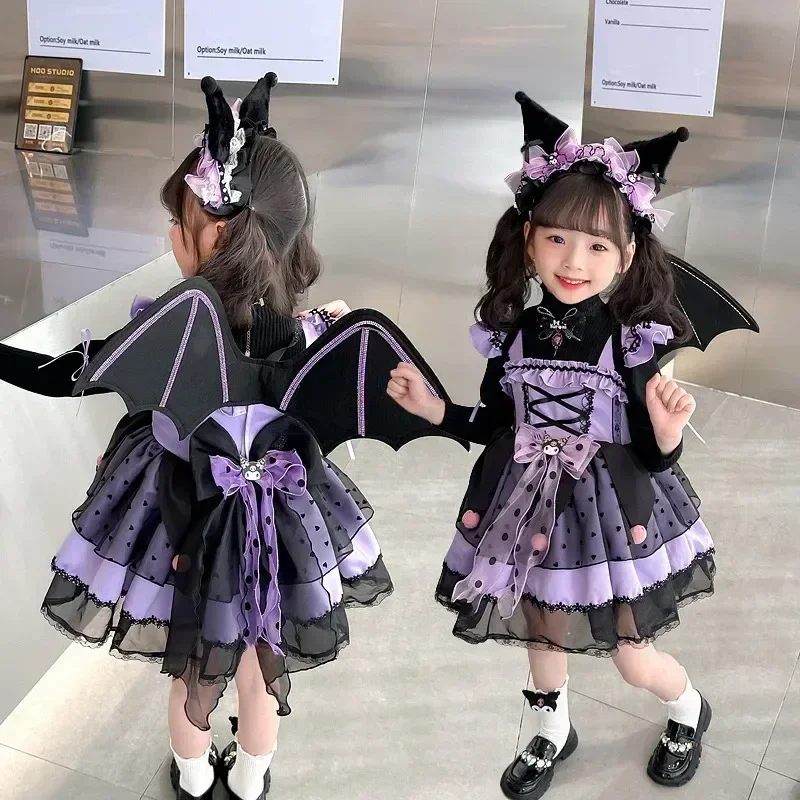 新品ロリータプリンセスドレス女の子ドレス 夏クロミ風✨ 新 2024 サンリオコスプレクロミロリータプリンセスドレス夏の子供の