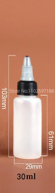 10-200 ml geperst fles semi-transparante geldop puntige neus geëxtrudeerd plastic zachte sub schilderinkt aanpassing split groothandel