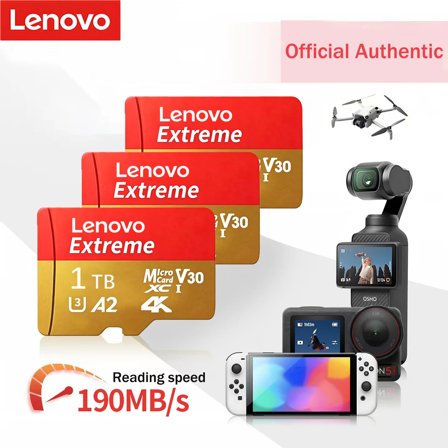 Original Lenovo Hot Sale Micro SD Card V30 U3 Class10 High Speed Memory Card Multiple Sizes For Mobile Phone/Monitoring/Camera