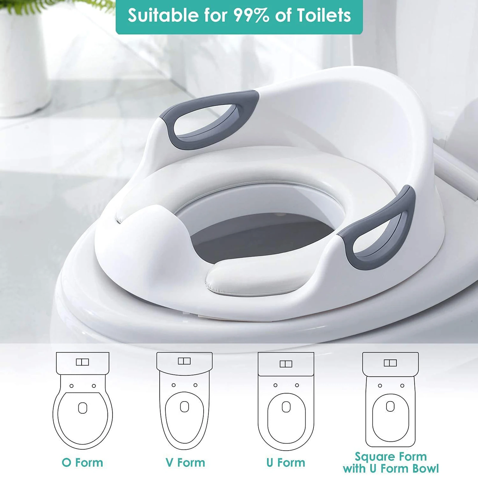 Potty Training Seat Anti Fall Potty Training Toilet Splash Proof Potty Trainer Seat Ergonomic for Kids Babies Toddlers