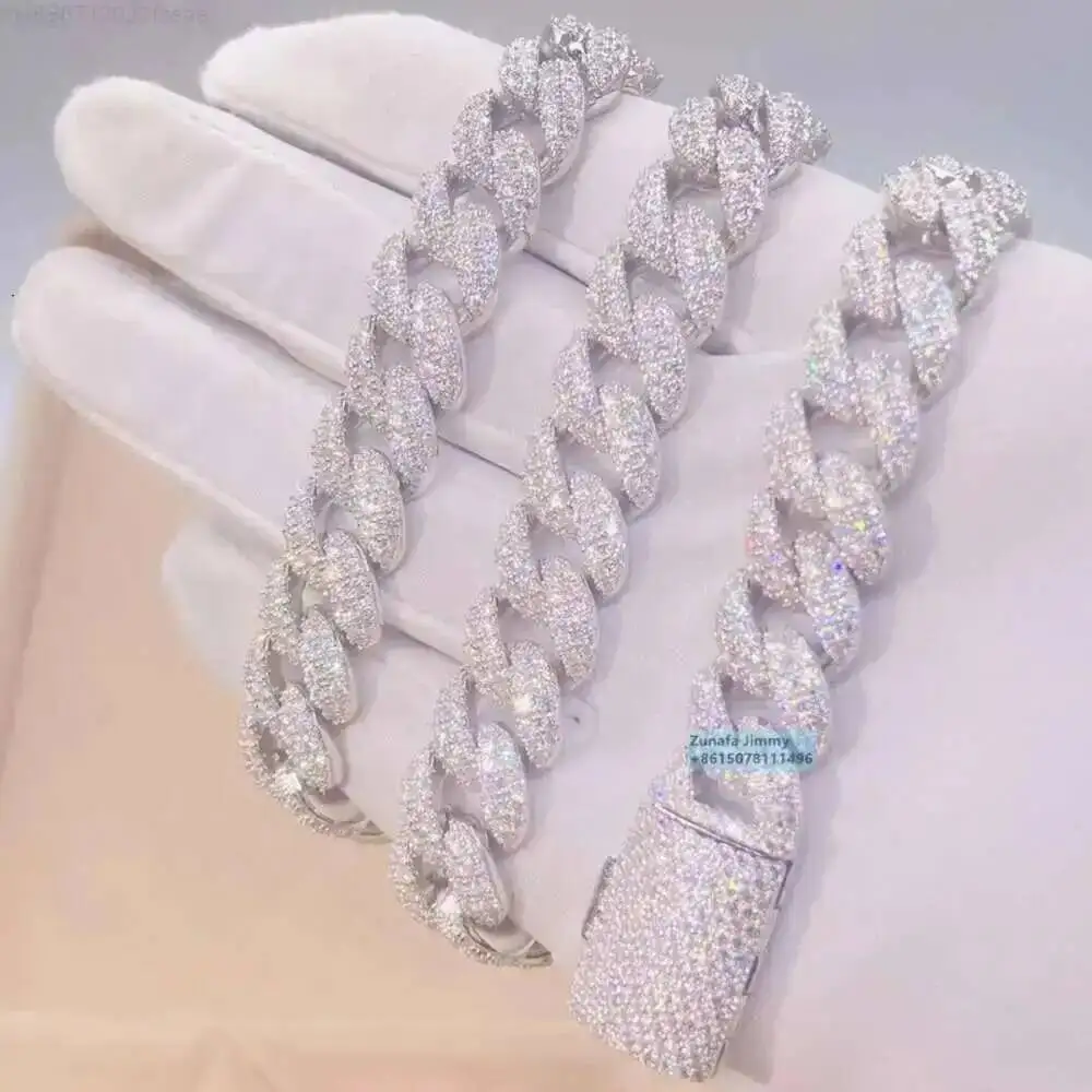 

Пройти тестер бриллиантов сияющий ледяной плотный 12 мм двухрядный Vvs1 колье из муассанита кубинская цепочка ожерелье