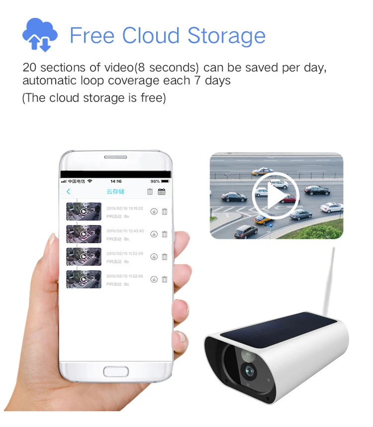 

2MP 1080P i-Cam+ APP Solar Power Low Comsunption WIFI IP Bullet Camera IR Night Vision Security CCTV Baby Monitor